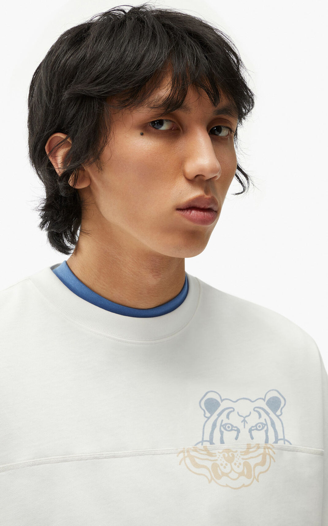 T Shirt Kenzo Homme K Tiger oversized Blanche SGTBE-5732